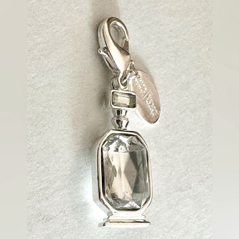 WHITE HOUSE BLACK MARKET Bag Charm Zipper Pull Keychain Clear Crystal